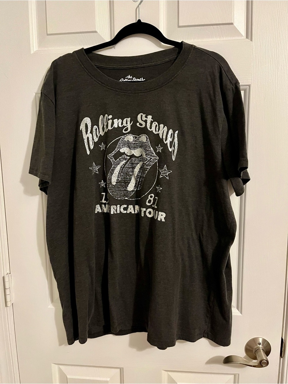 the Rolling Stones Black Graphic Tee - Classic Band Shirt XXL Glitter Letters